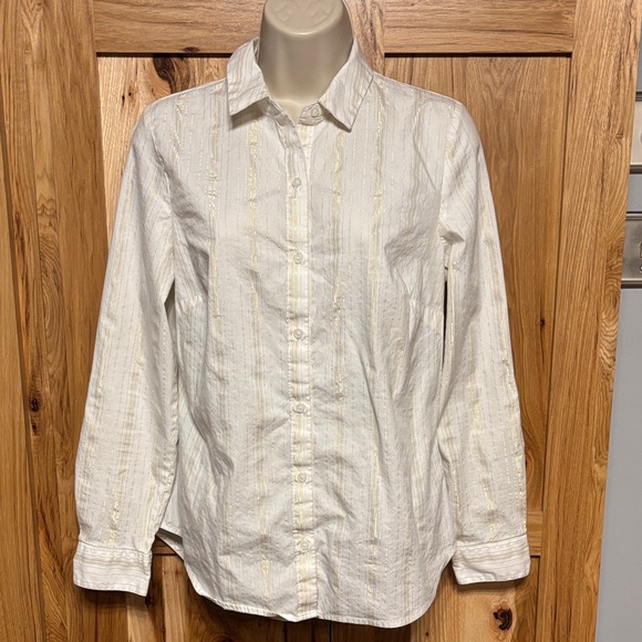 Apt. 9 Tops - Apt. 9 Cream Textured Button Down Shirt